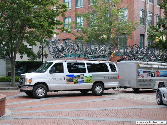 July 29: Our Backroads bicycling adventure begins!  Vans arrive in front of the Regency about 7:45 am.