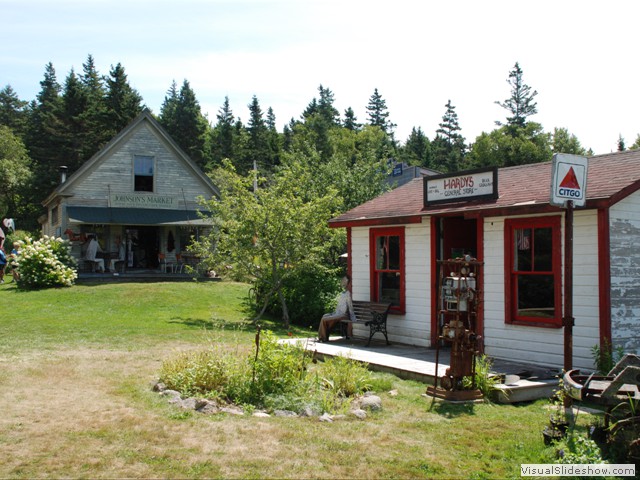 July 31: Peter also constructed several buildings, including a saloon, juke joint, and the reconstructed Hardy's general store.  Hardy is a big name on Deer Isle.