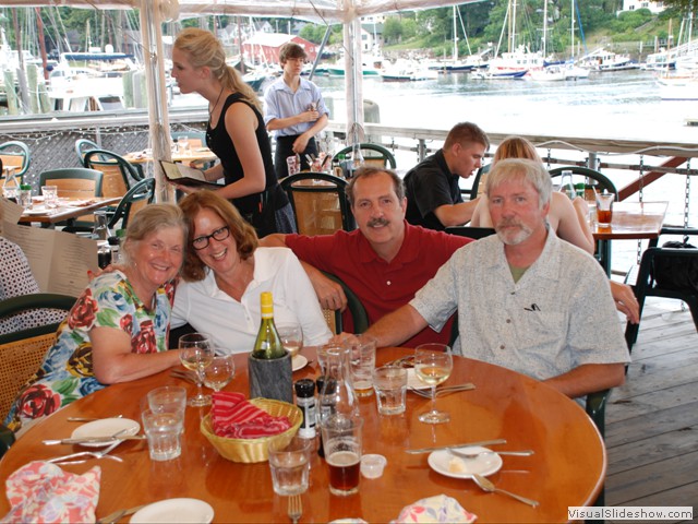 August 1: Sue and Dave Hanson drove up from Pemaquid to spend the evening with us!  They selected an excellent restaurant, Water Front, and we went early for a good  table.