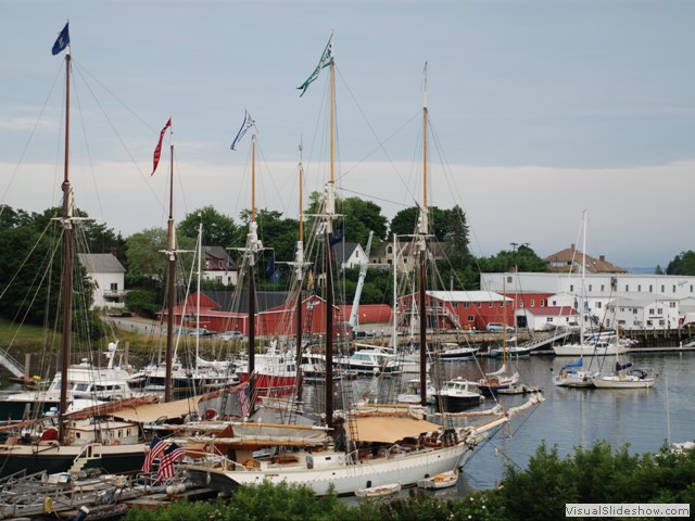 August 1: there are some nice boats in Camden harbor.