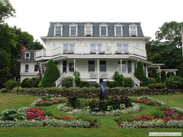August 2: Camden Harbour Inn, front.  Pete and Nancy had the room on upper left, two windows.