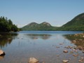 July 30: Jordan Pond.  Looks peaceful, but there was heavy traffic nearby and many tourists.