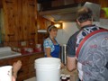 July 31: Jams are produced in a small cottage by two part-time employees. Here you can see the kettle in the background.