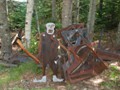 July 31: Most of Peter's sculptures are assembled from found objects.