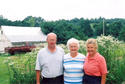 Bob, Kay and Nancy on the farm in Byesville