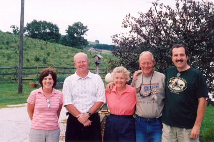 Robin, Bob, Nancy, Dan and Pete on Dan's farm