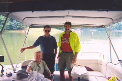 Nancy, Gary and Pete on the pontoon