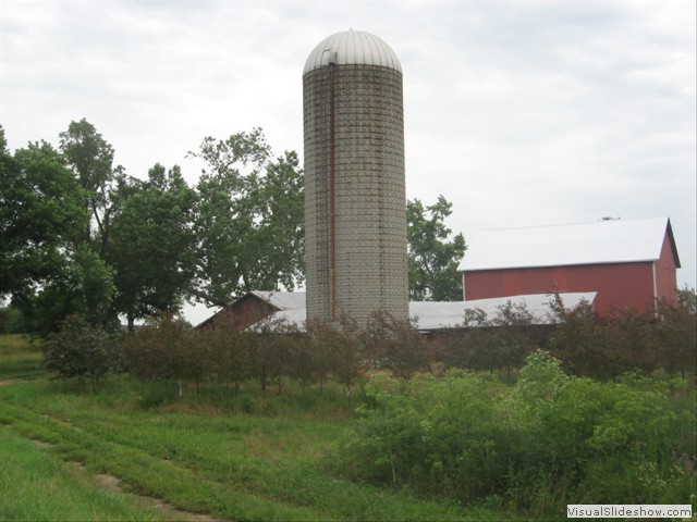 Sunday:  Silo constructed of patterned blocks