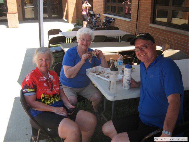 Thursday: Kay meets us for roasted chicken lunch in Wapakoneta.