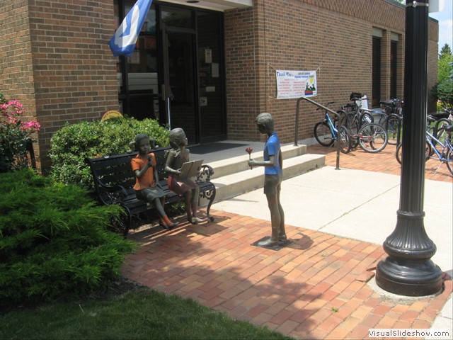 Wednesday: New Bremen library, where Kay spent some time while we rode.
