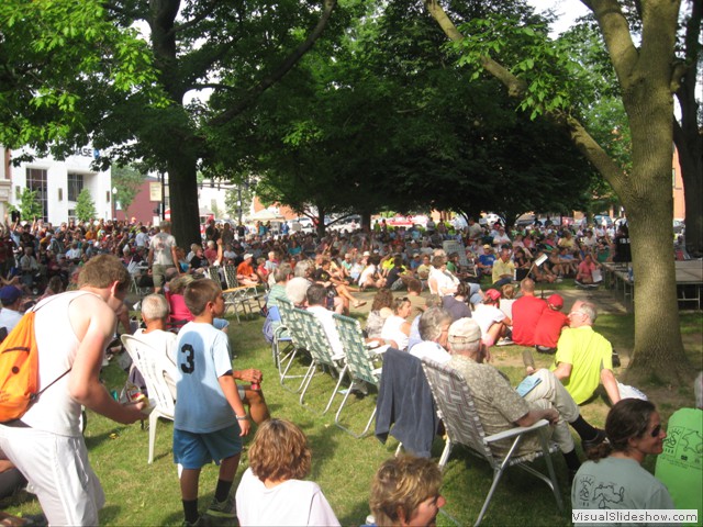 Friday: Crowd gathers on Sidney courthouse lawn for GOBA singing contest.