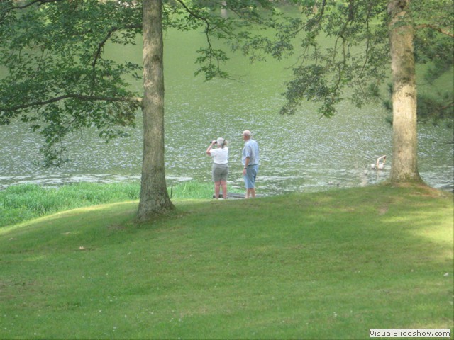 Saturday June 22:  Nancy and Bob watching birds and fish at the lake.  Today was relax, pack, go home.