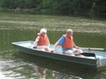 Friday: Bob and Kay rowing on the lake.