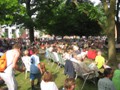 Friday: Crowd gathers on Sidney courthouse lawn for GOBA singing contest.