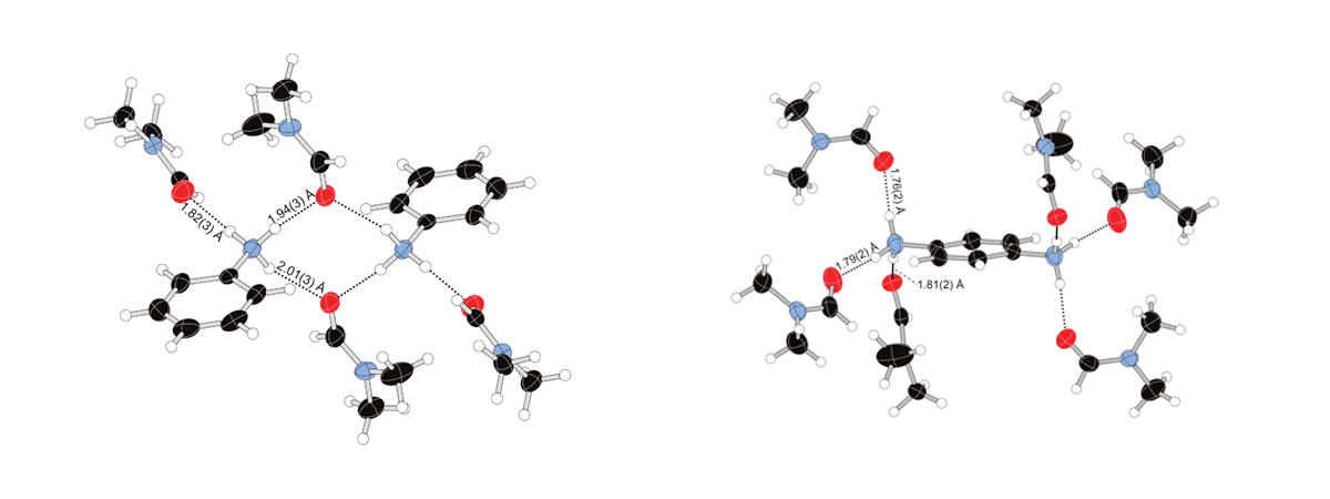 Hydrogen bonding between DMF and ammonium ions