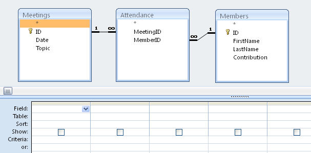 Starting to build query