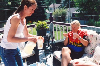 Linda serves fresh lemonade