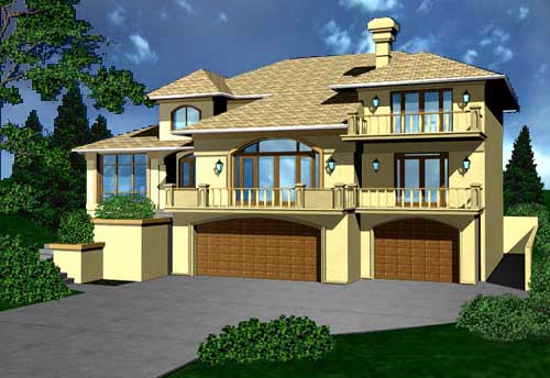 A Different Finished 3D View of Hillside Home