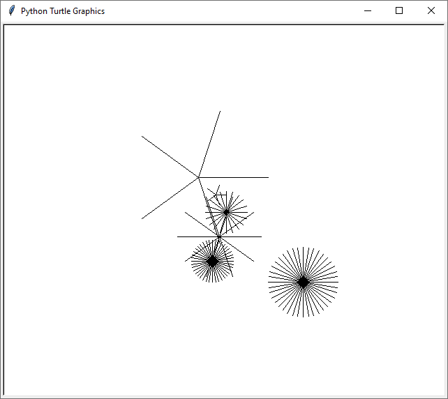 many stars drawn with the Python turtle module